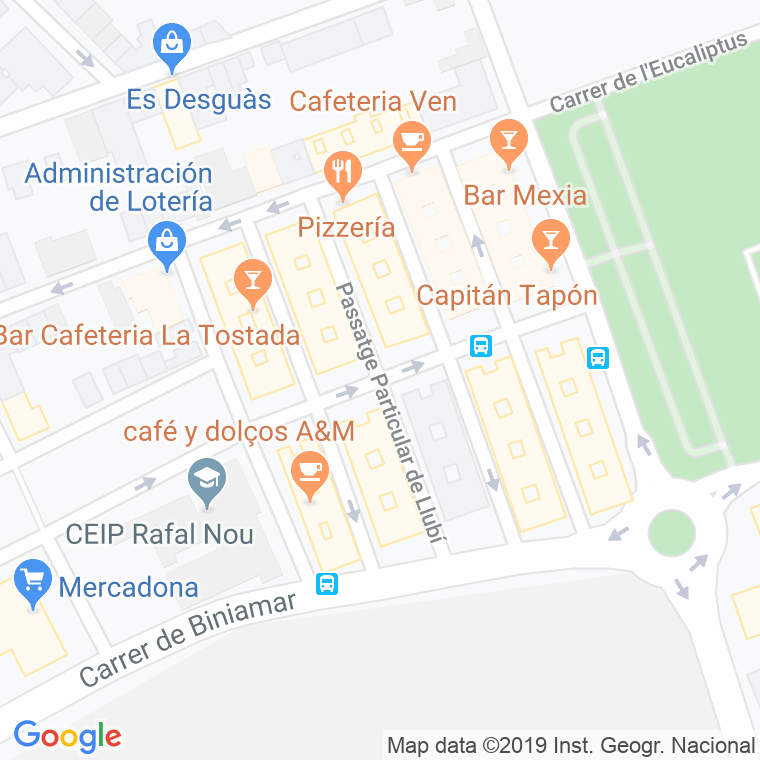 Código Postal calle Llubi, passatge Particular en Palma de Mallorca
