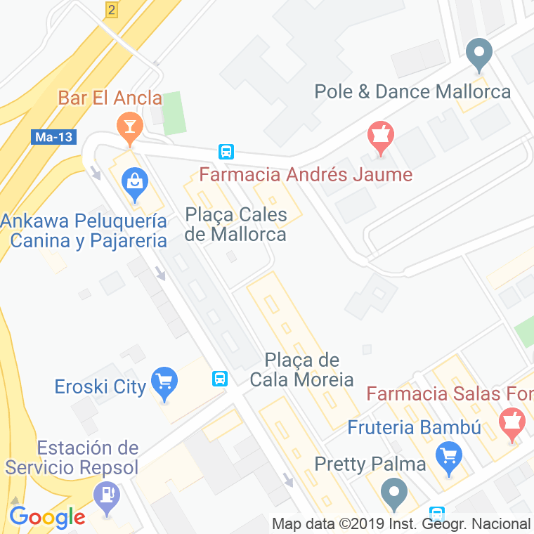 Código Postal calle Cales De Mallorca, plaça en Palma de Mallorca