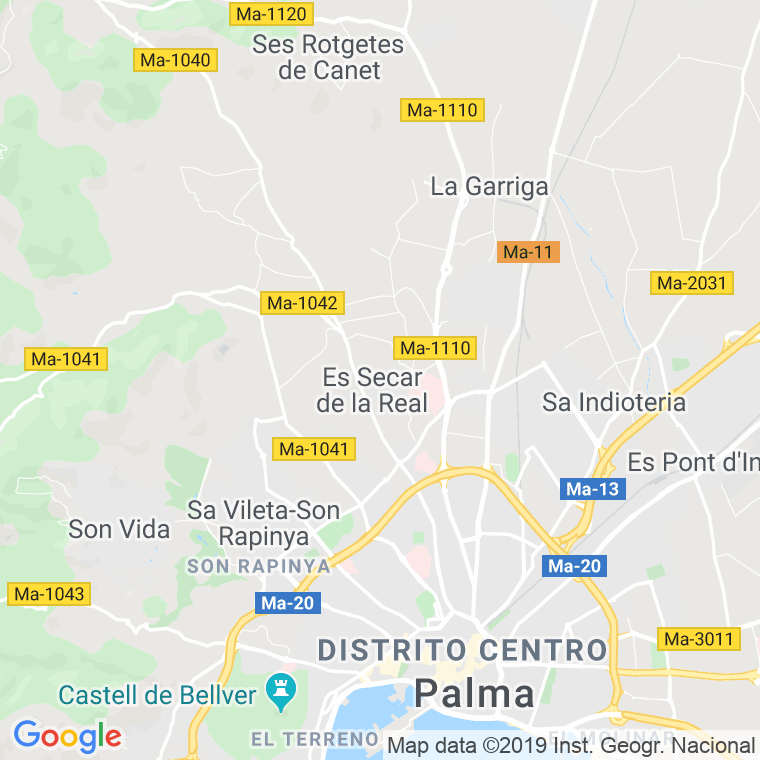 Código Postal calle Coronel Beorlegui en Palma de Mallorca