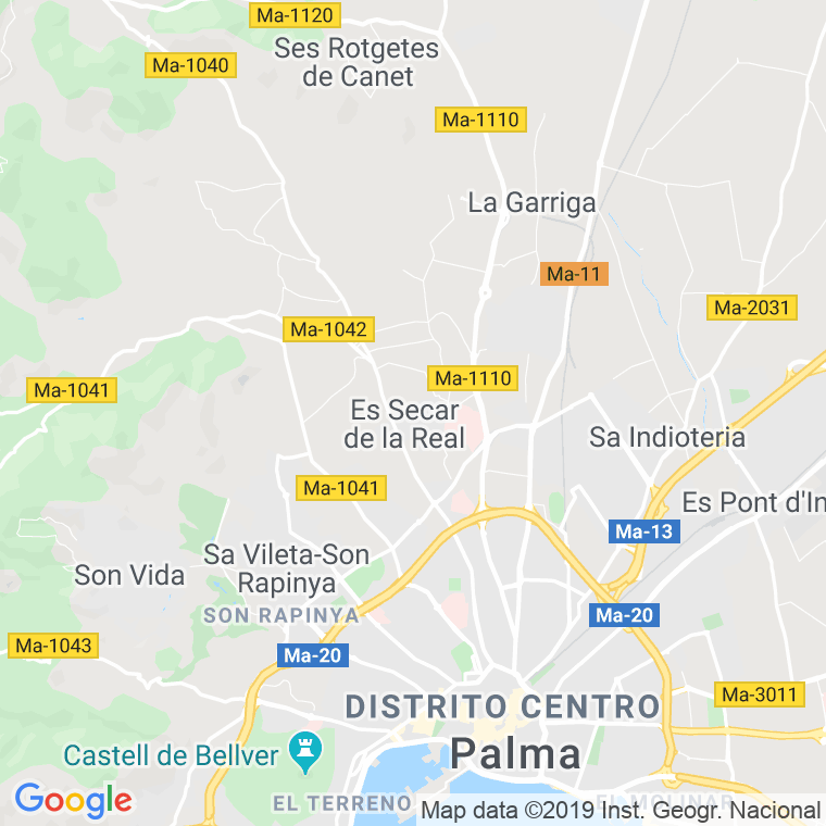Código Postal calle Jesus, cami (Impares Del 121 Al Final)  (Pares Del 120 Al Final) en Palma de Mallorca