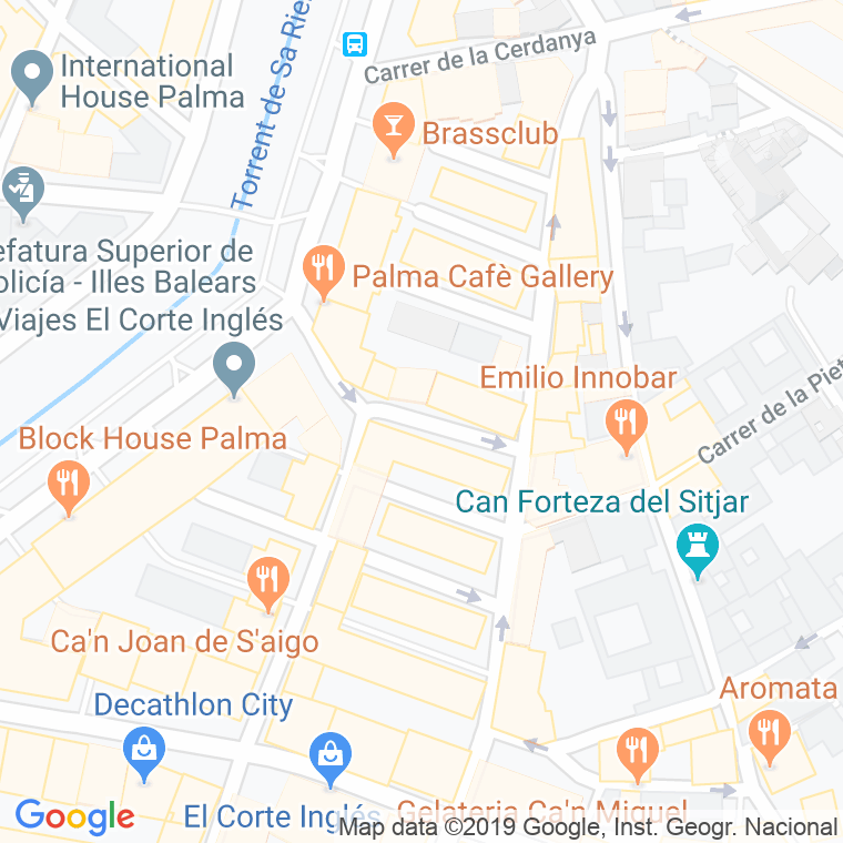 Código Postal calle Berenguer De Sant Joan en Palma de Mallorca