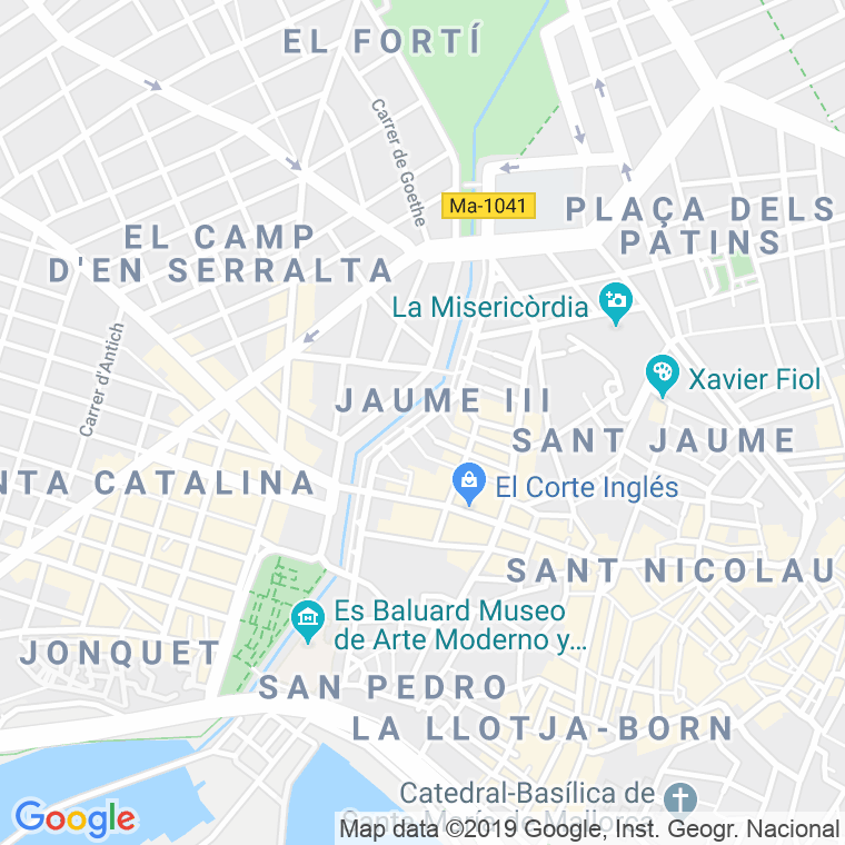 Código Postal calle Mallorca, passeig (Pares Del 2 Al Final) en Palma de Mallorca