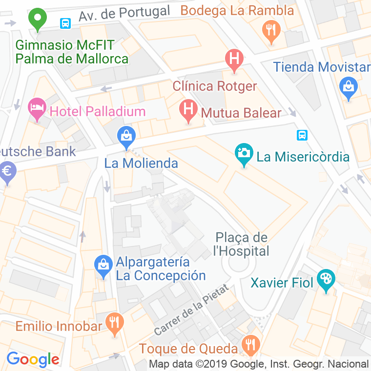 Código Postal calle Misericordia en Palma de Mallorca