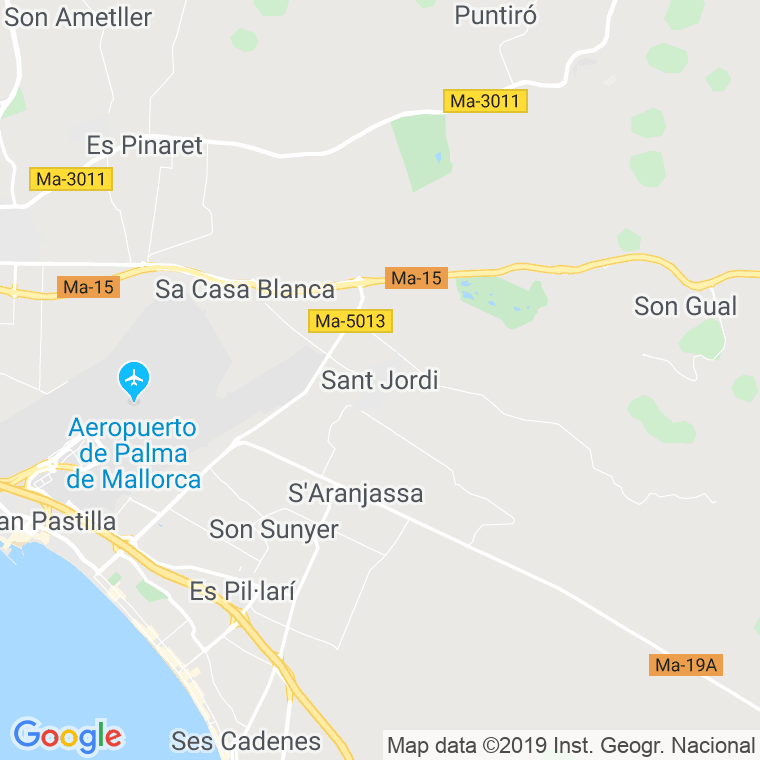 Código Postal calle Sant Jordi en Palma de Mallorca