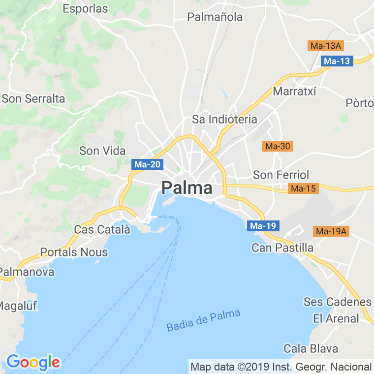 Código Postal calle Palmer, cami en Palma de Mallorca