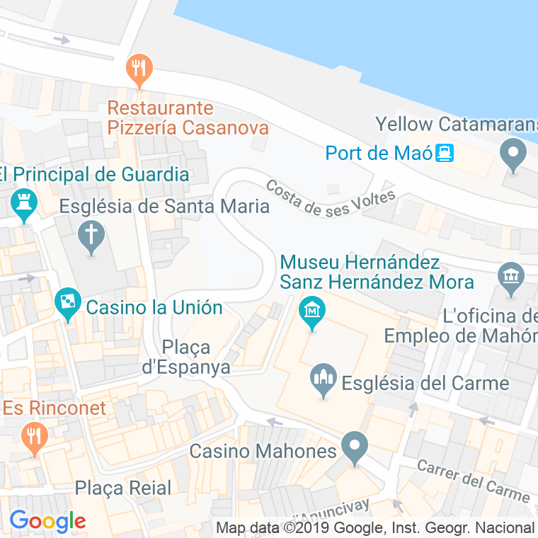 Código Postal calle Costa De Ses Voltes en Maó
