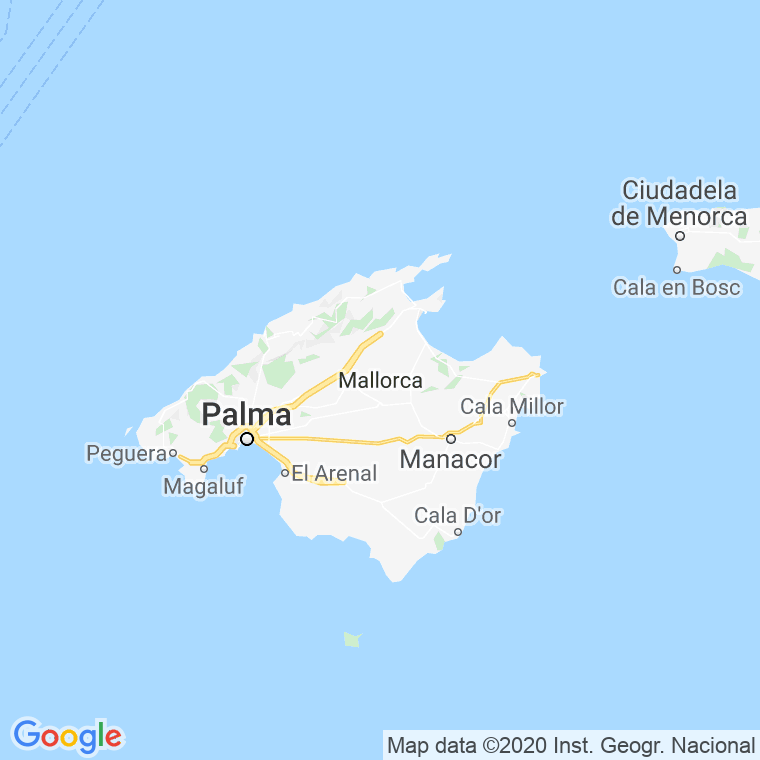 Código Postal calle Mallorca en Maó