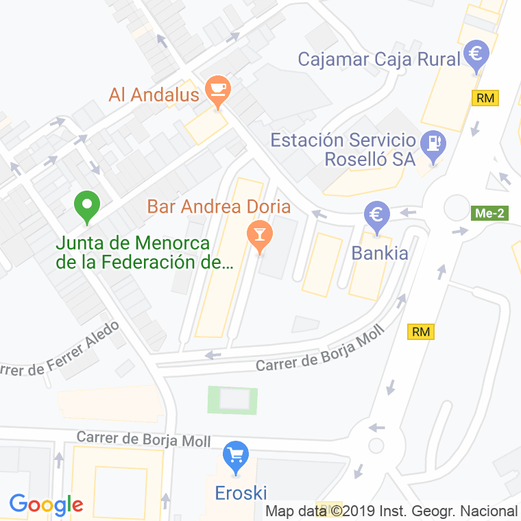 Código Postal calle Andrea Doria en Maó