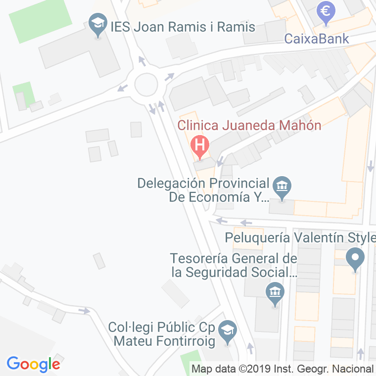Código Postal calle Virgen De Gracia en Maó