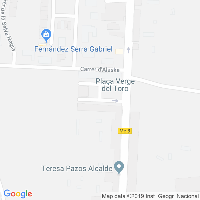 Código Postal calle Verge Del Toro, plaça en Maó