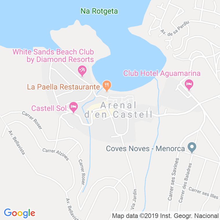 Código Postal de S'arenal D'en Castell (Menorca) en Illes Balears