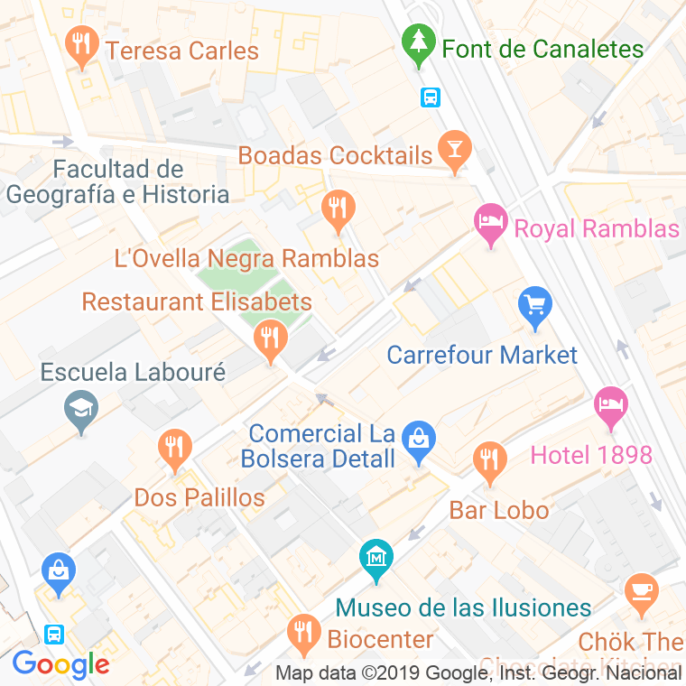 Código Postal calle Bonsucces, plaça en Barcelona