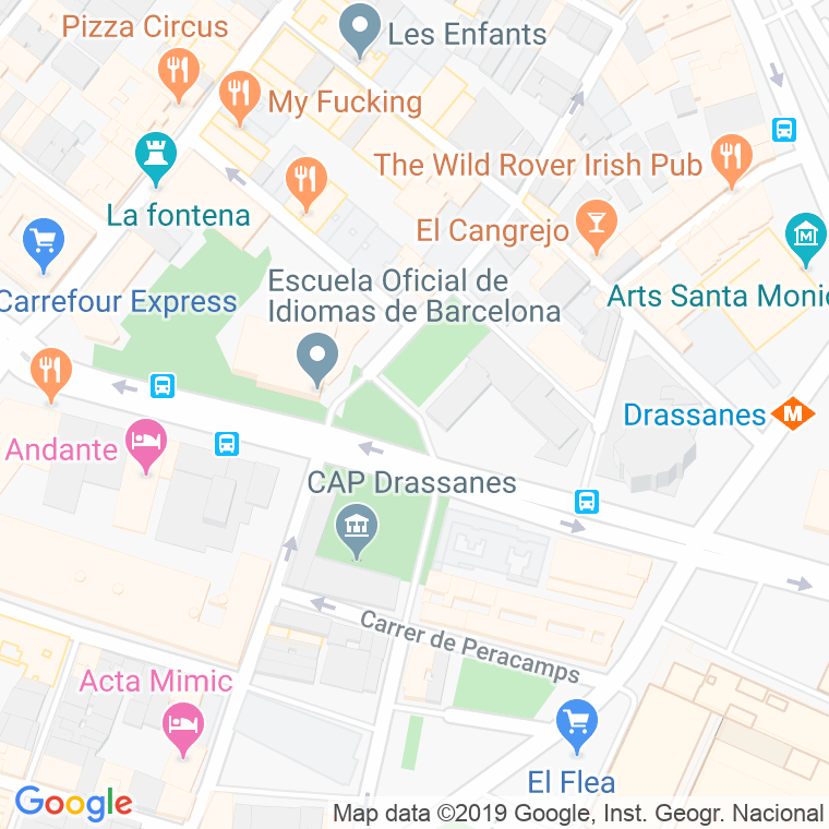 Código Postal calle Jean Genet, De, plaça en Barcelona