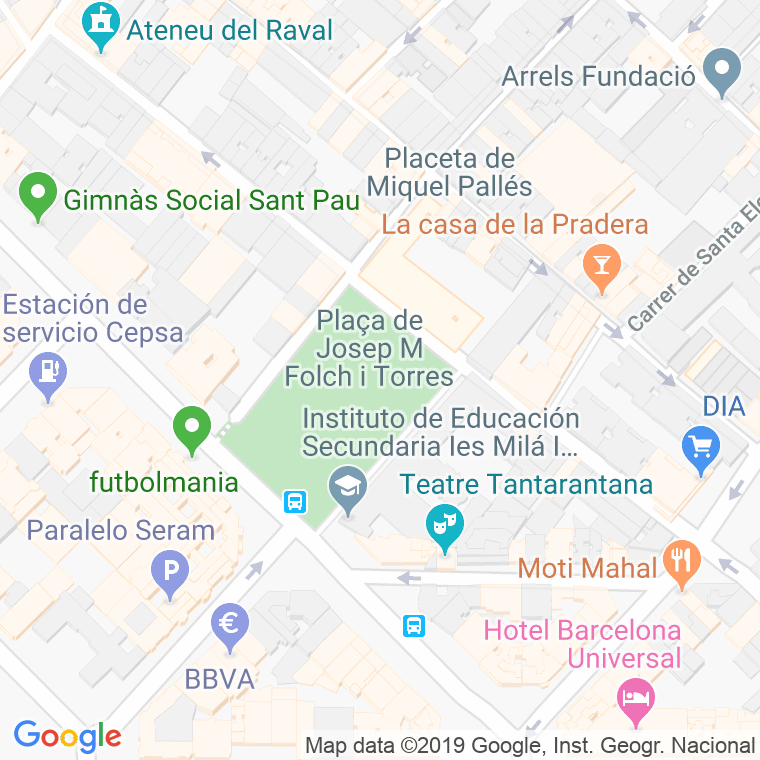Código Postal calle Josep Maria Folch I Torres, plaça en Barcelona