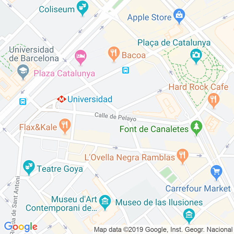 Código Postal calle Pelai en Barcelona