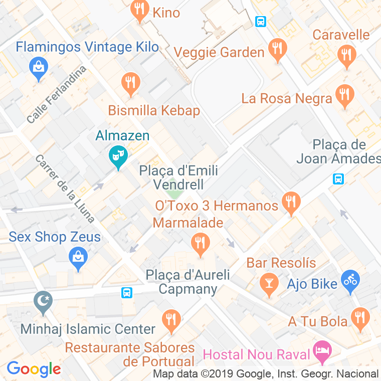 Código Postal calle Peu De La Creu en Barcelona
