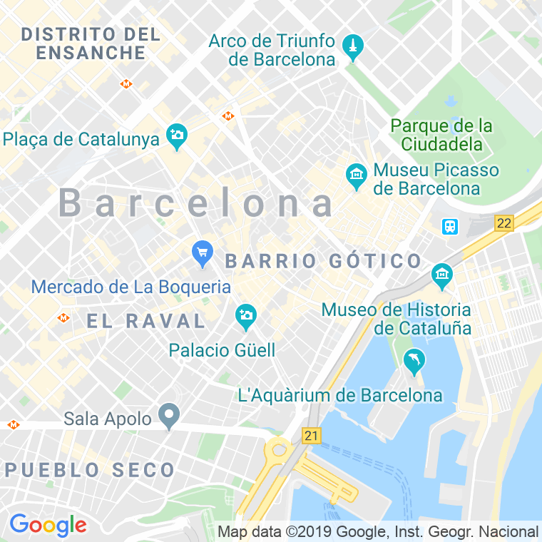 Código Postal calle Agla en Barcelona