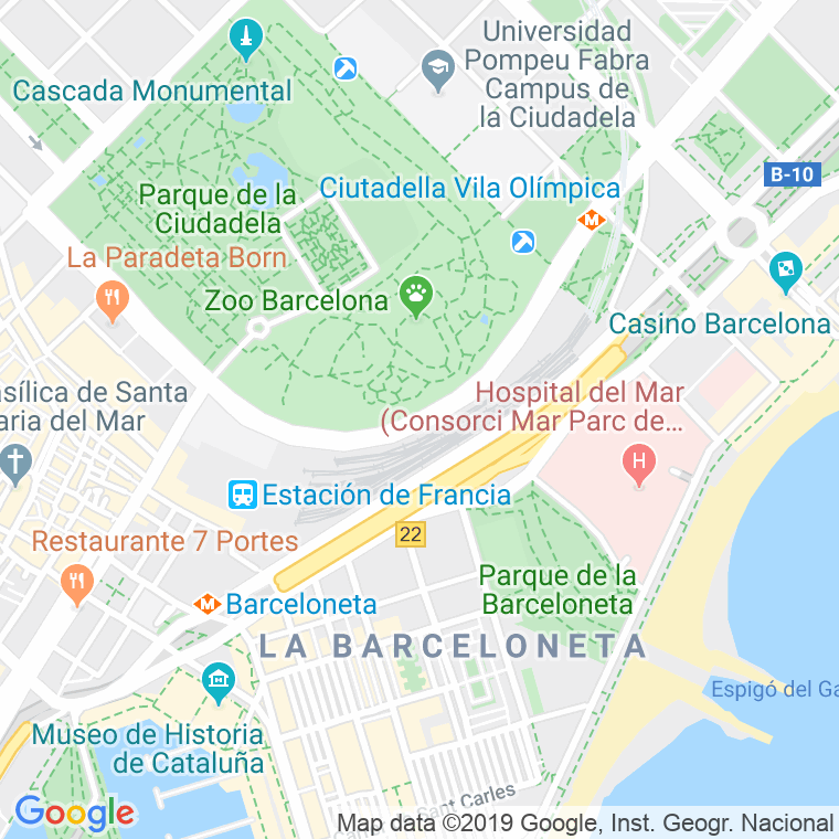 Código Postal calle Circumval.lacio, Del, passeig en Barcelona