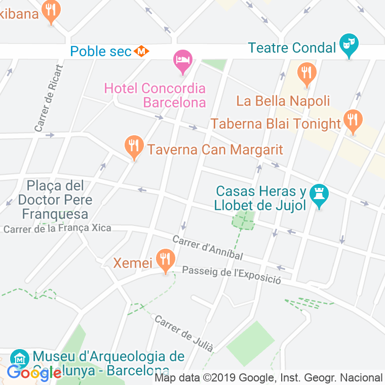 Código Postal calle Creu Dels Molers en Barcelona