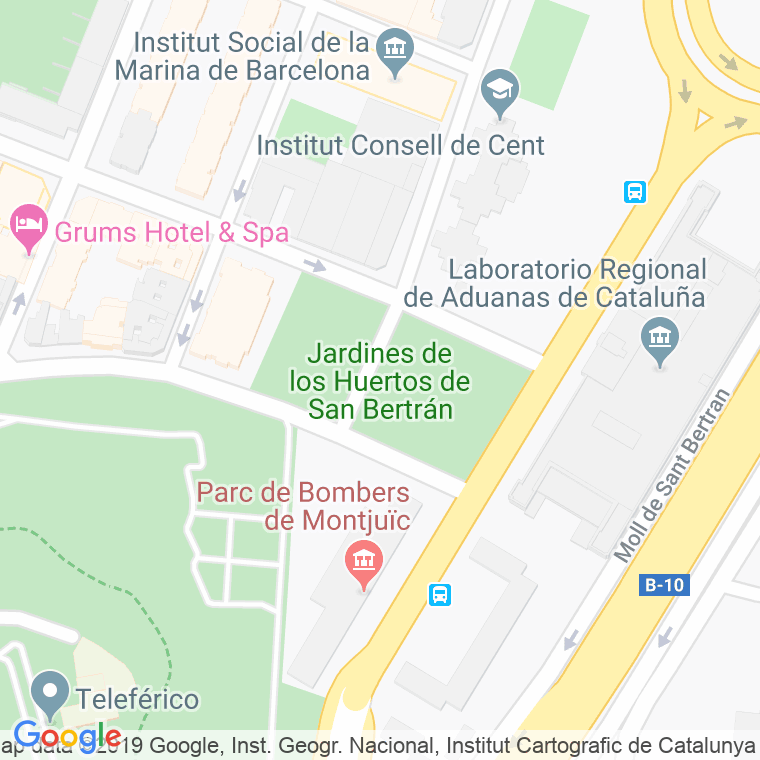 Código Postal calle Jardins De Les Hortes De Sant Bertran en Barcelona