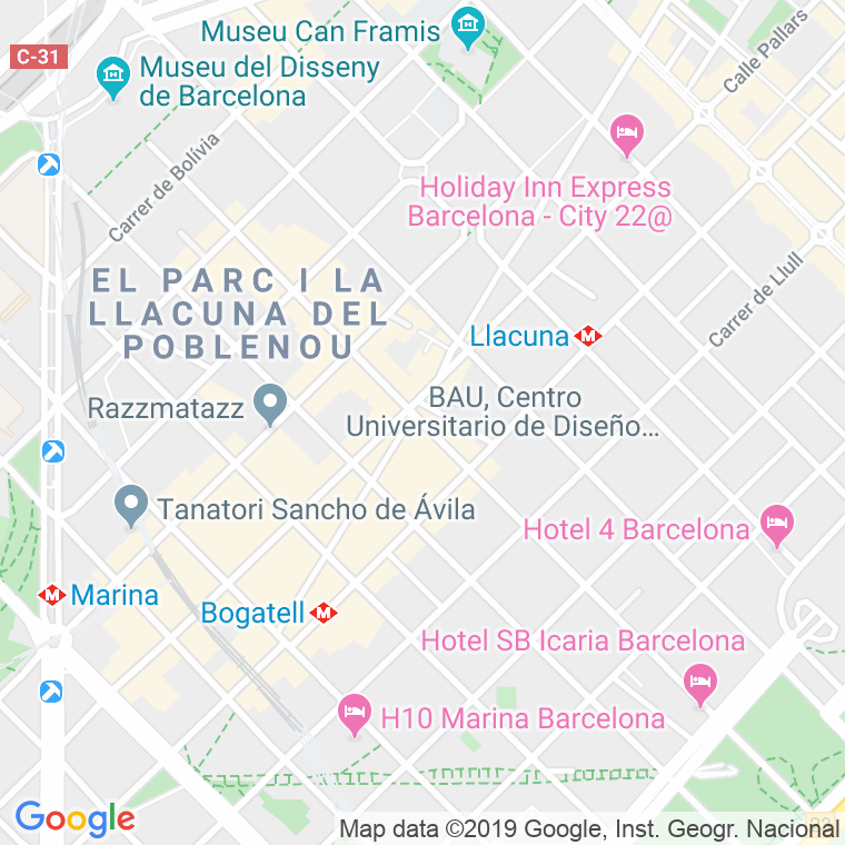 Código Postal calle Avila   (Impares Del 1 Al 93)  (Pares Del 2 Al 90) en Barcelona