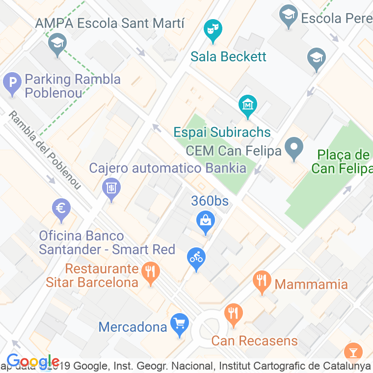 Código Postal calle Bosch I Labrus, passatge en Barcelona