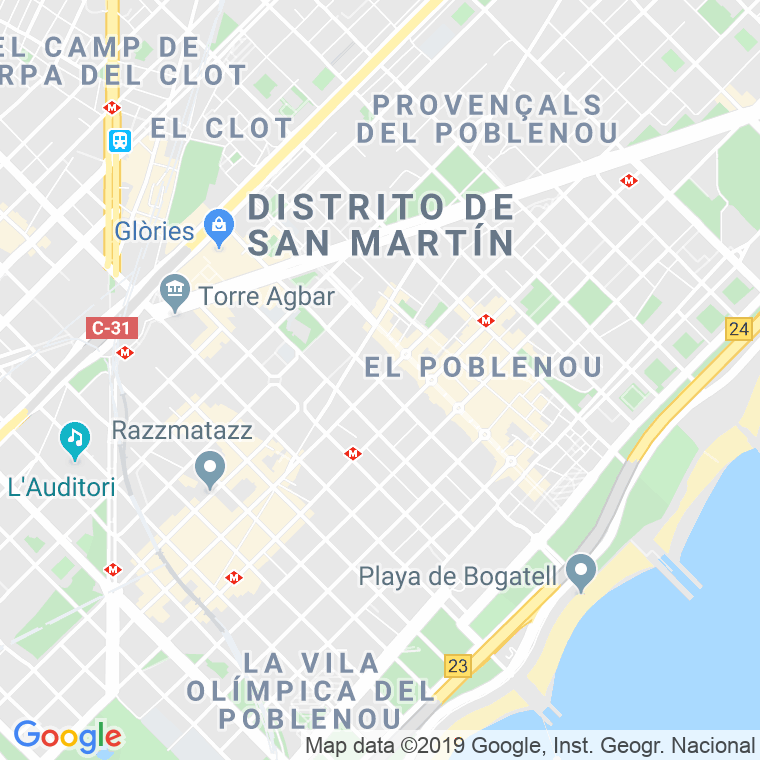 Código Postal calle Llacuna, De La   (Impares Del 1 Al 85)  (Pares Del 2 Al 86) en Barcelona
