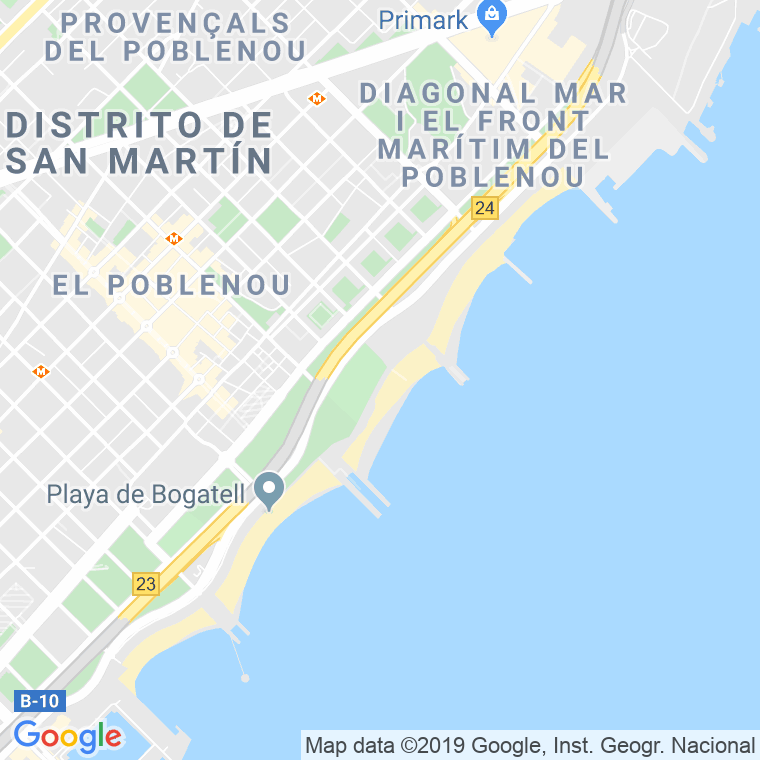 Código Postal calle Maritim Del Bogatell, passeig en Barcelona
