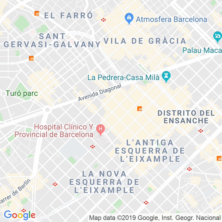 Código Postal calle Aribau   (Pares Del 212 Al Final) en Barcelona