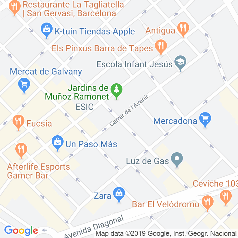 Código Postal calle Avenir   (Impares Del 1 Al 21)  (Pares Del 2 Al 18) en Barcelona