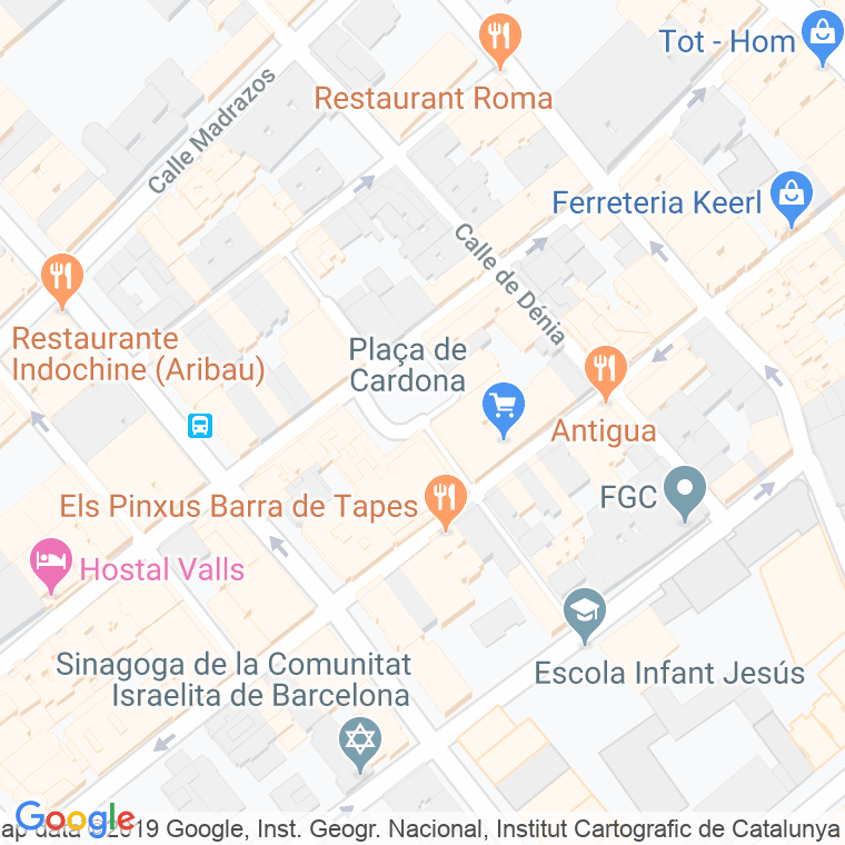 Código Postal calle Cardona, plaça (Impares Del 1 Al Final)  (Pares Del 2 Al Final) en Barcelona