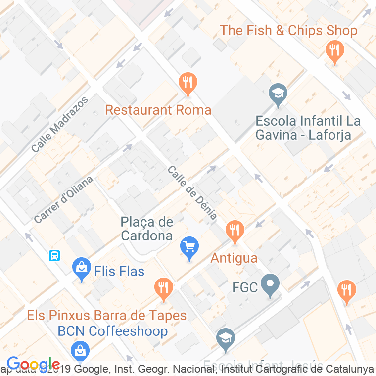 Código Postal calle Denia en Barcelona