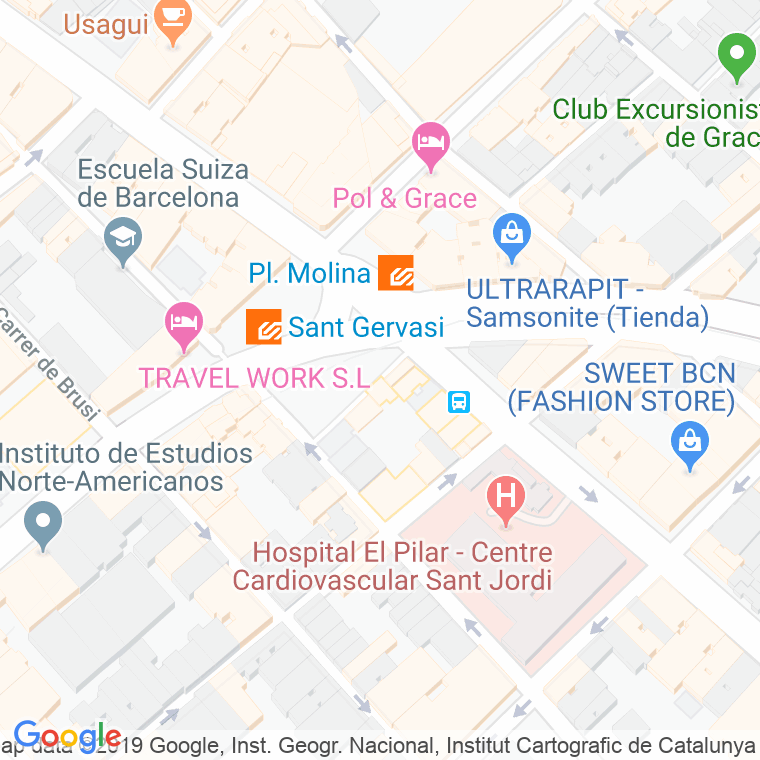 Código Postal calle Molina, plaça en Barcelona