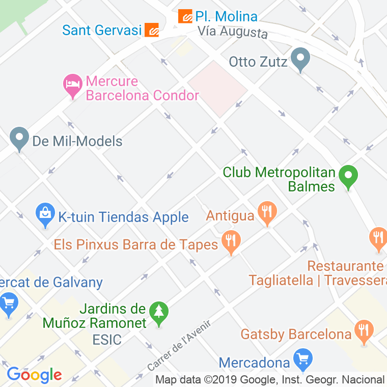 Código Postal calle Oliana en Barcelona