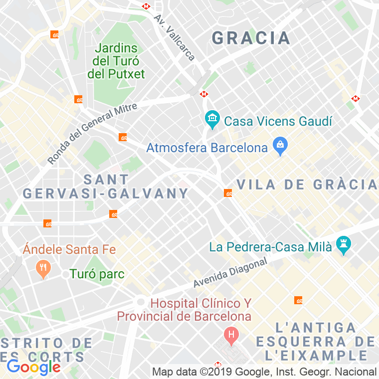 Código Postal calle Saragossa   (Impares Del 1 Al 153)  (Pares Del 2 Al 128) en Barcelona
