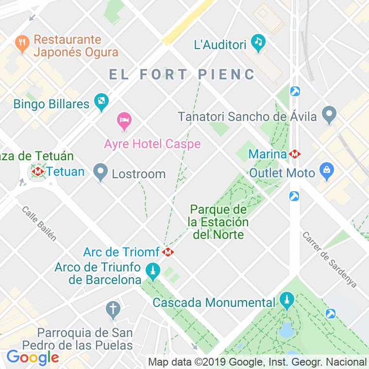 Código Postal calle Ali Bei, D'   (Impares Del 1 Al 43)  (Pares Del 2 Al 24) en Barcelona