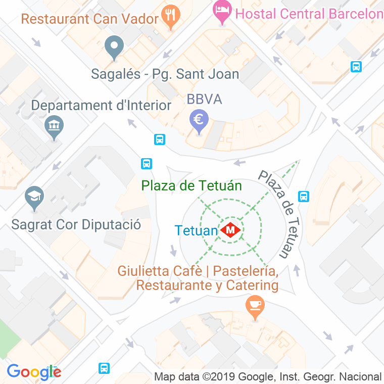 Código Postal calle Tetuan, plaça (Impares Del 37 Al Final)  (Pares Del 36 Al Final) en Barcelona