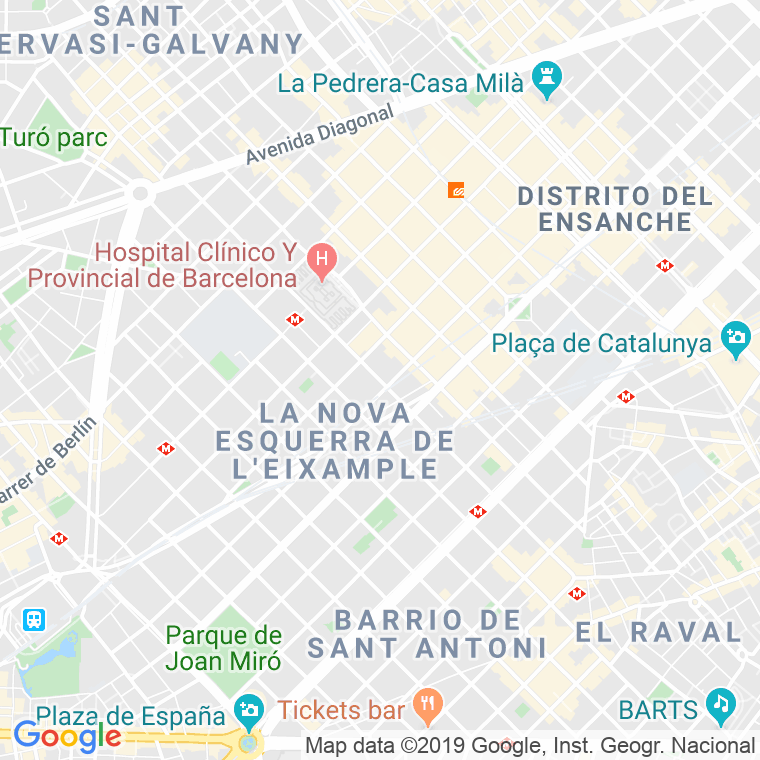 Código Postal calle Villarroel   (Impares Del 1 Al 129)  (Pares Del 2 Al 132) en Barcelona