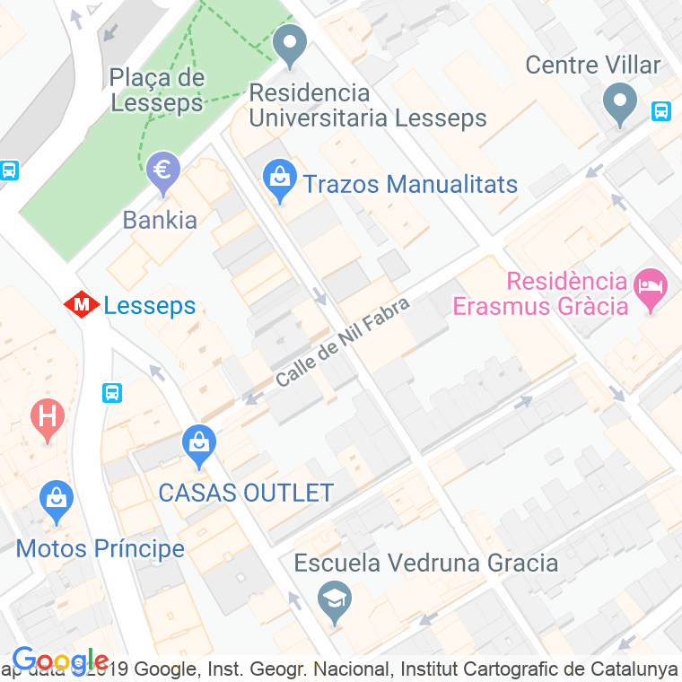 Código Postal calle Nil Fabra, De en Barcelona