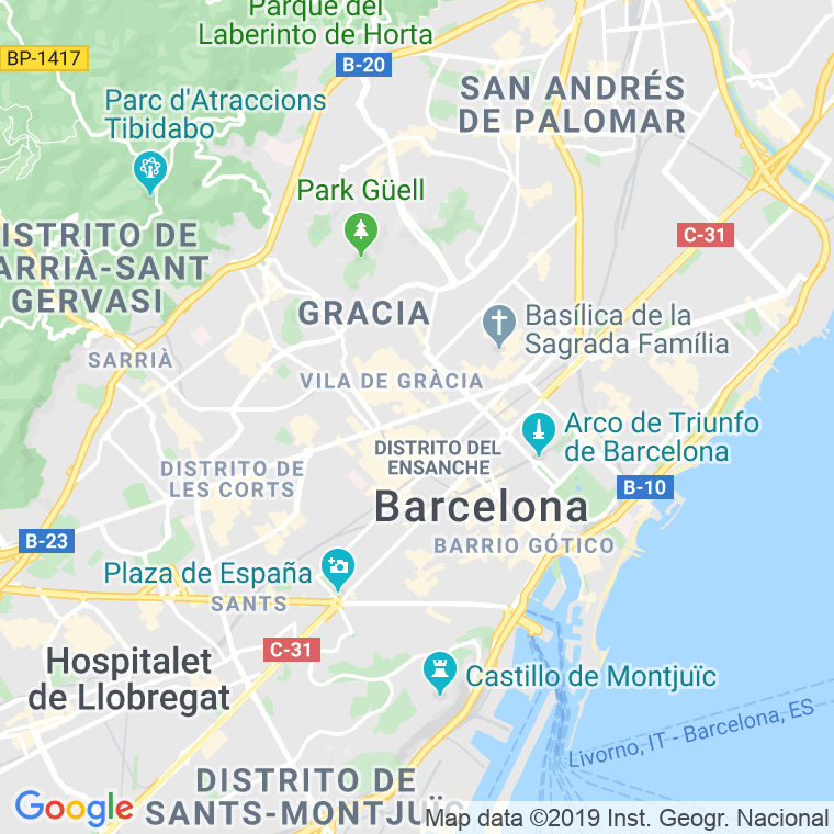 Código Postal calle Diagonal, avinguda (Impares Del 221 Al 311)  (Pares Del 282 Al 366) en Barcelona