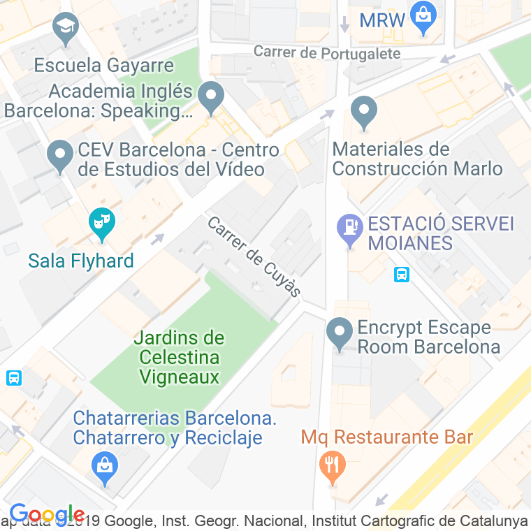 Código Postal calle Cuyas en Barcelona
