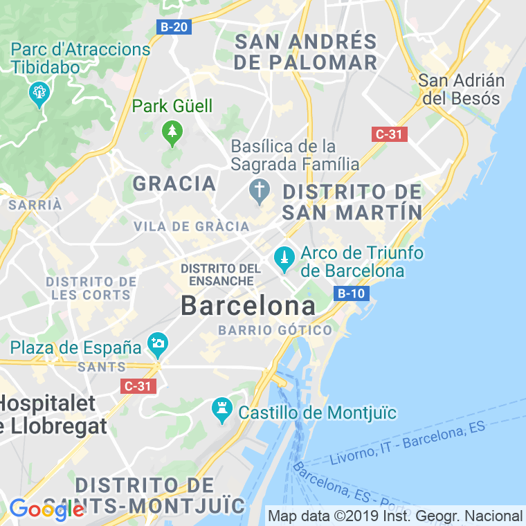 Código Postal calle Corts Catalanes, De Les, gran Via (Impares Del 373 Al 521)  (Pares Del 380 Al 520) en Barcelona