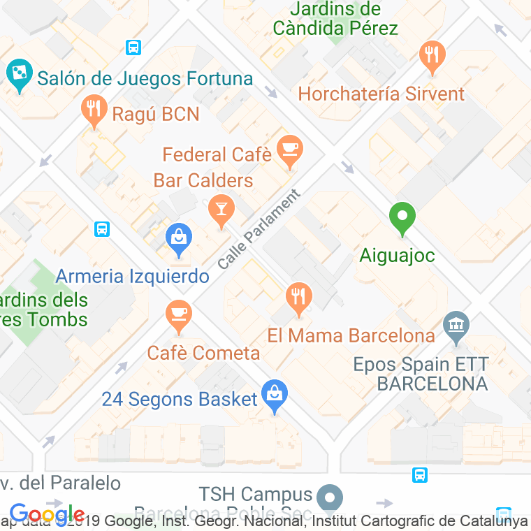 Código Postal calle Pere Calders, De, passatge en Barcelona