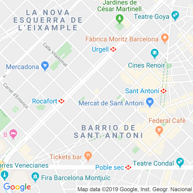 Código Postal calle Sepulveda   (Impares Del 1 Al 125)  (Pares Del 2 Al 138) en Barcelona