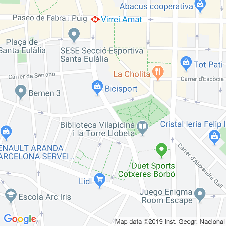 Código Postal calle Borbo, avinguda (Pares Del 2 Al Final) en Barcelona