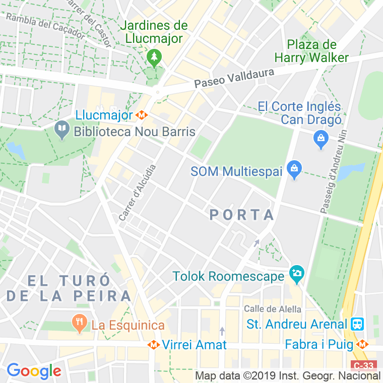 Código Postal calle Escultor Ordoñez en Barcelona