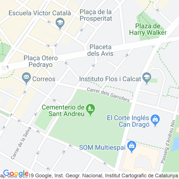 Código Postal calle Garrofers, Dels   (Impares Del 1 Al Final)  (Pares Del 2 Al Final) en Barcelona