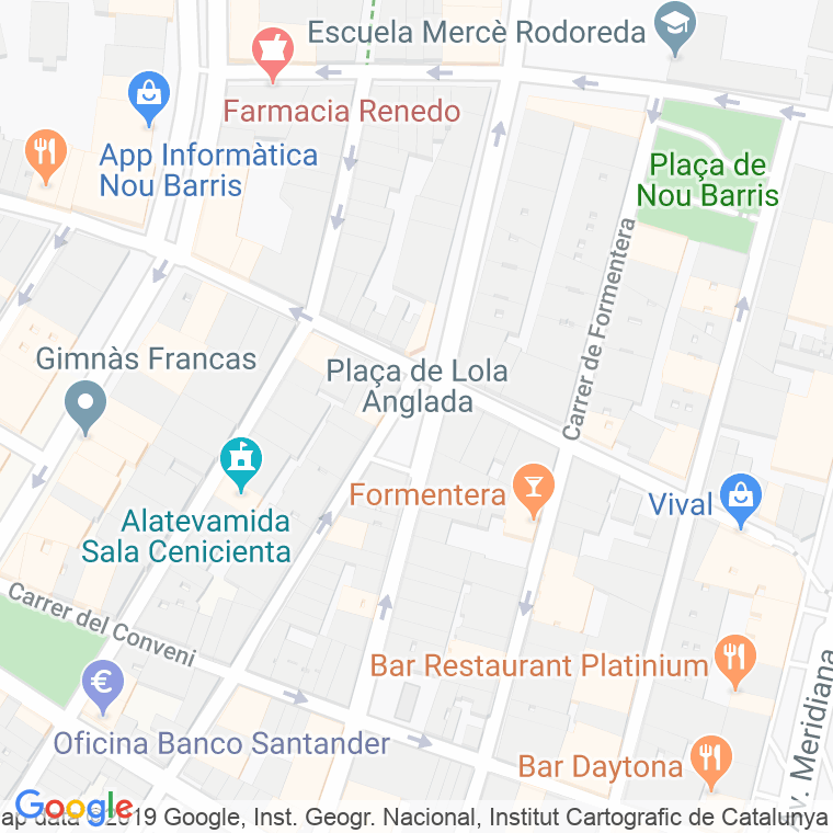 Código Postal calle Lola Anglada, De, plaça en Barcelona
