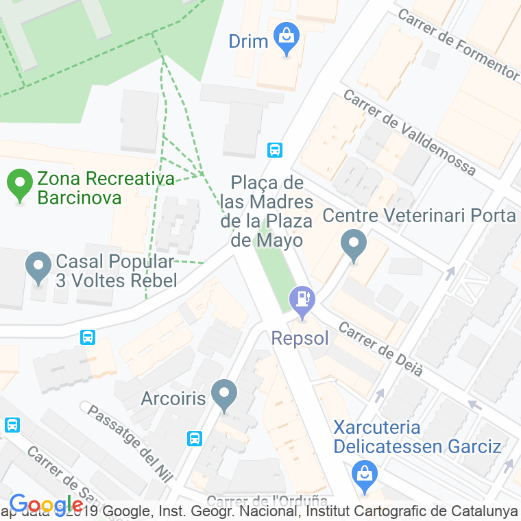 Código Postal calle Madres De La Plaza De Mayo, De Las, pla en Barcelona