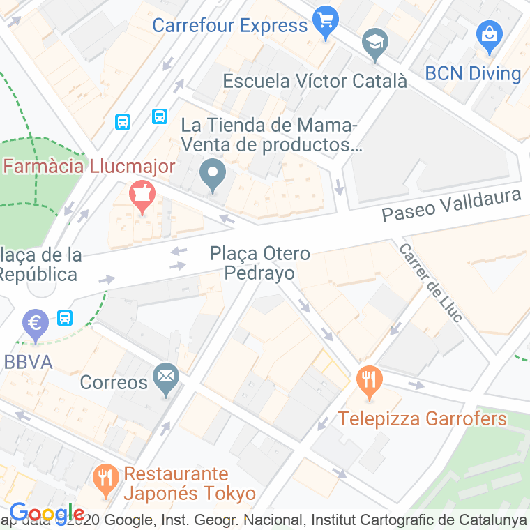 Código Postal calle Otero Pedrayo, plaça en Barcelona